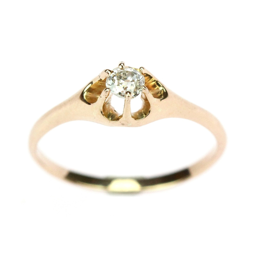 Rose gold ring with diamond 0,22 ct