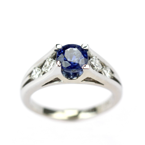 Ring with sapphire and...