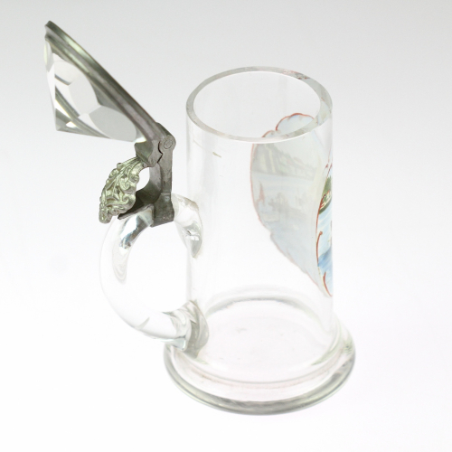 Glass tankard with crystal lid