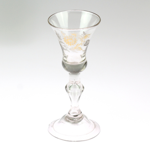 Glass goblet with gilding,...