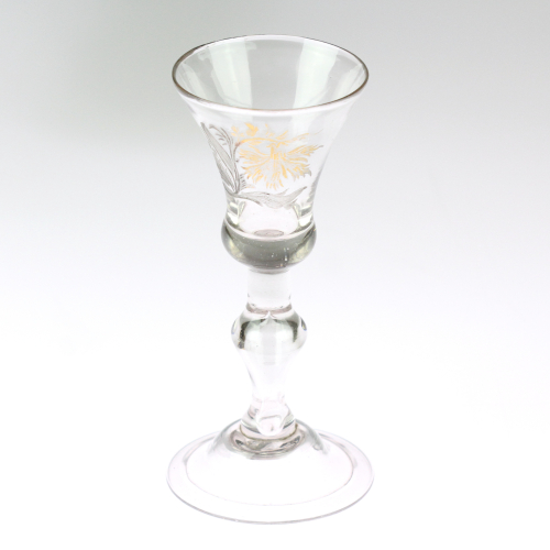 Glass goblet with gilding,...