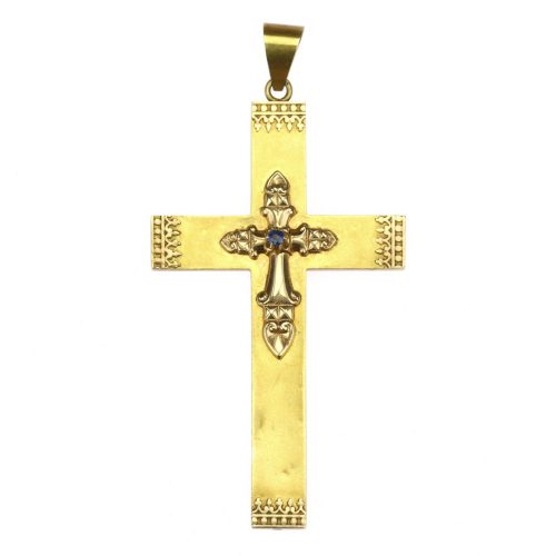 Biedermeier zlatý kříž s...
