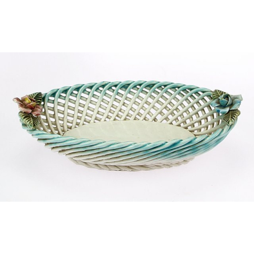 Porcelain basket decorated with roses