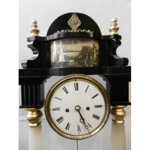 Biedermeier fireplace clock