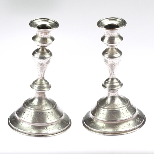 Silver pair of candlesticks...