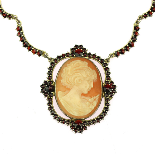Necklace with cameo and...