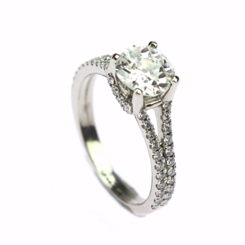 Platinum ring with 1,03 ct diamond -  Hearts On Fire