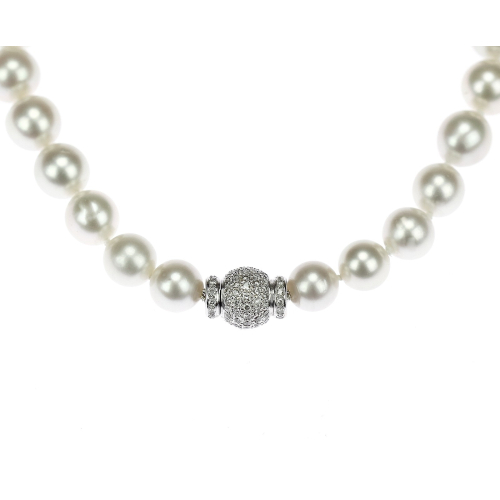 Pearl necklace / bracelet with diamonds