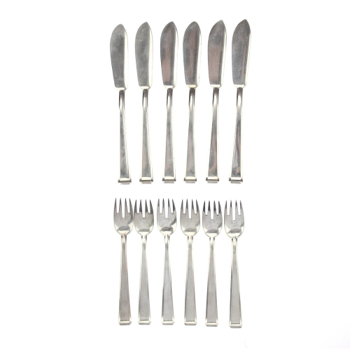 Silver 6 person fish cutlery