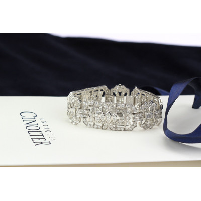 PRODÁNO - Art deco diamantový náramek - 14,88 ct