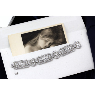 PRODÁNO - Art deco diamantový náramek - 14,88 ct