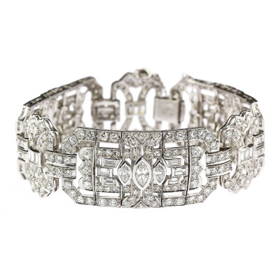 PRODÁNO - Art deco diamantový náramek - 14,88 ct