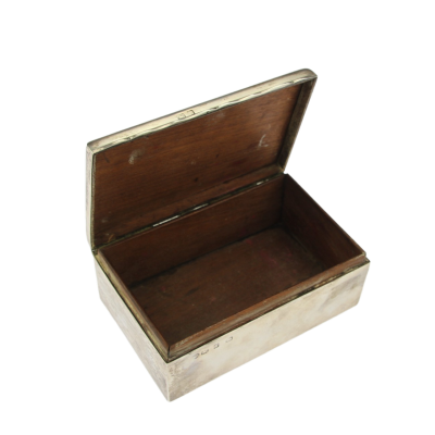 Silver box with engraving, England