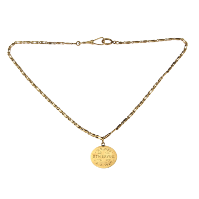 Prvorepublikový zlatý šatlén s přívěskem