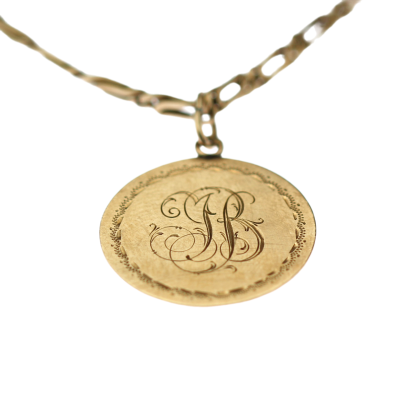 Prvorepublikový zlatý šatlén s přívěskem