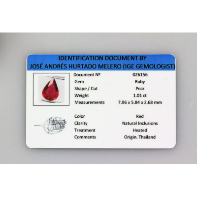 Loose stone - Ruby 1,01 ct