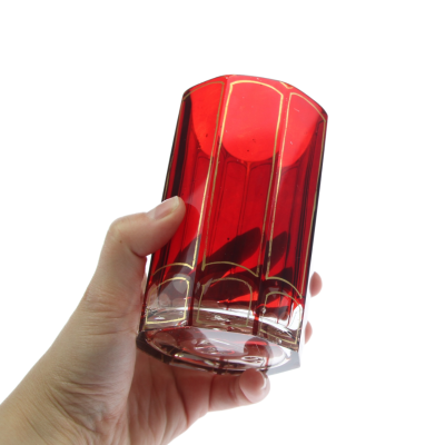 Číše s rubínovou lazurou a zlacením - 1840-1850