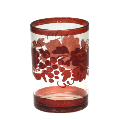 Glass with vineyard decor