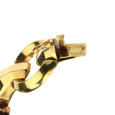 Zlatý art deco náramek s kruhovými články - 19 cm