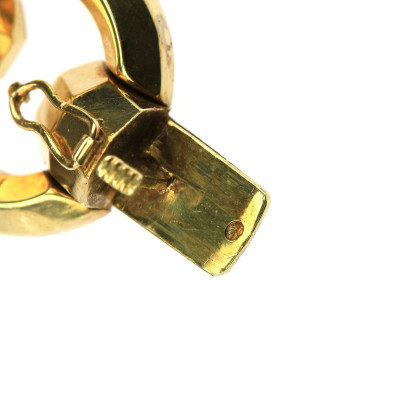 Zlatý art deco náramek s kruhovými články - 19 cm