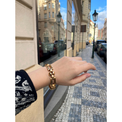 Art deco zlatý náramek - družstvo zlatníků Karat