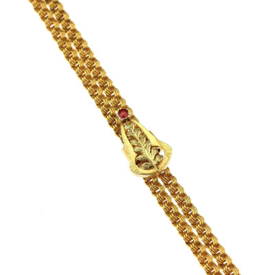 Long gold chain with slider