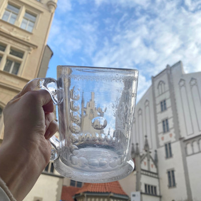 Engraved glass tankard - 2nd half of the 18th century