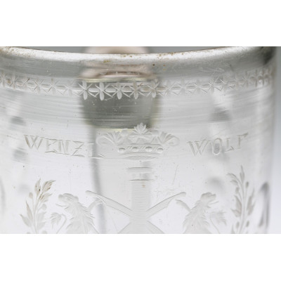 Engraved glass tankard - 2nd half of the 18th century