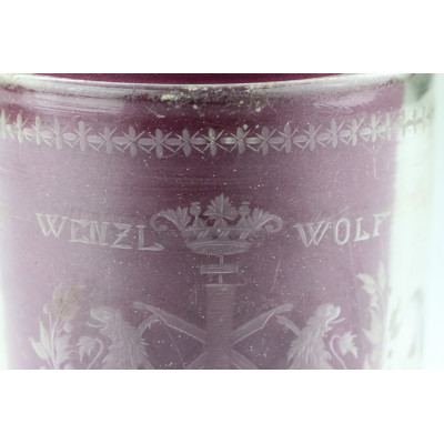 Engraved glass tankard - 2nd half of the 18th century