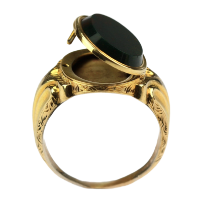 PRODÁNO - Otevírací prsten s heliotropem