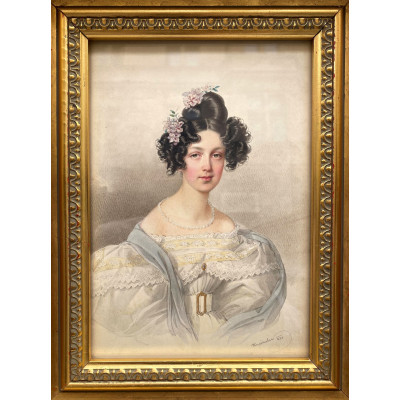 J. Kriehuber - Portrét mladé dámy