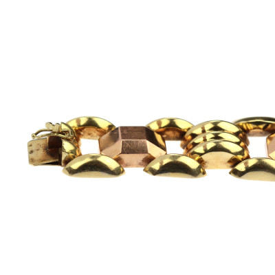 Zlatý art deco náramek s kubizujícími prvky - 19 cm