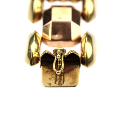 Zlatý art deco náramek s kubizujícími prvky - 19 cm