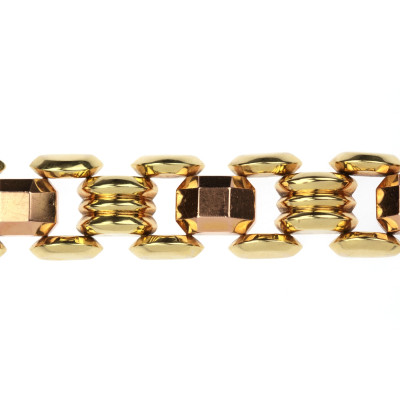 Zlatý art deco náramek s kubizujícími prvky - 19 cm