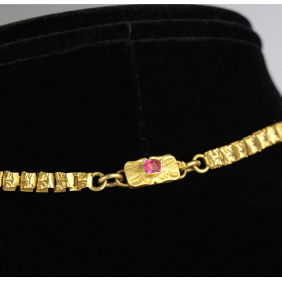 PRODÁNO - Zlatý náhrdelník/brož se smalty - druhé rokoko