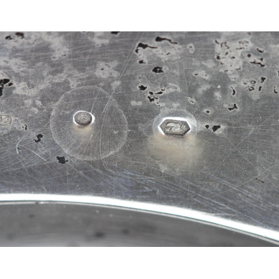 Stříbrný tác s růžemi