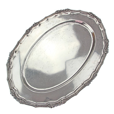 Silver tray with roses