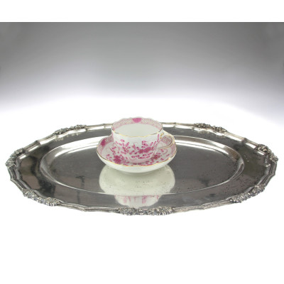 Silver tray with roses