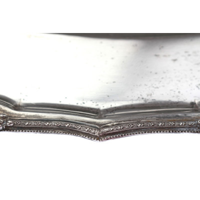 Silver tray with roses