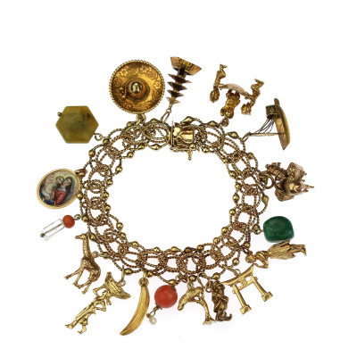 Gold charm bracelet