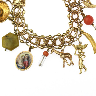Gold charm bracelet