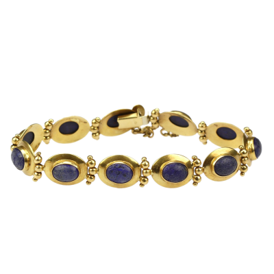 Gold bracelet with lapis lazuli - 18,5 cm