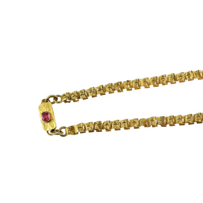 PRODÁNO - Zlatý náhrdelník/brož se smalty - druhé rokoko