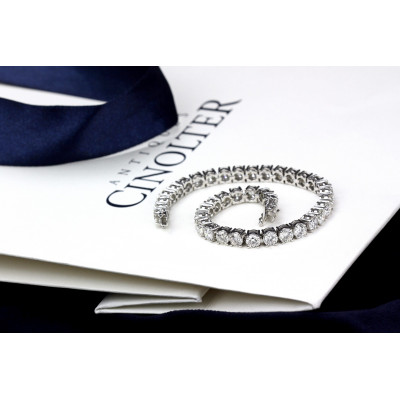 PRODÁNO - Briliantový tenisový náramek - 13,60 ct