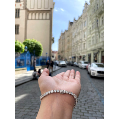 PRODÁNO - Briliantový tenisový náramek - 13,60 ct