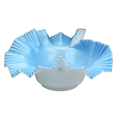 Blue and white glass bowl