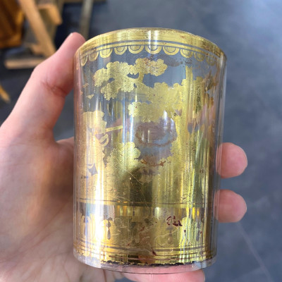 Dvoustěnná číše s motivem lovu kance, kolem r. 1730