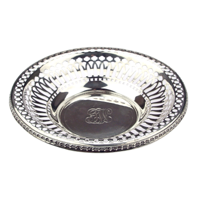 Perforovaná stříbrná miska s monogramem - Gorham