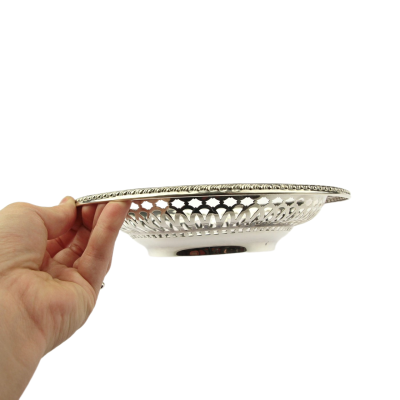 Perforovaná stříbrná miska s monogramem - Gorham