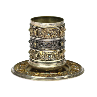 Filigránový pohárek s talířkem